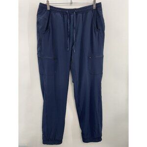 Eddie Bauer Fleece Lined Pants Pull On Elastic Waist Stretch Blue Womens 10